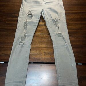 Cello Tan Skinny Jeans Distressed Style